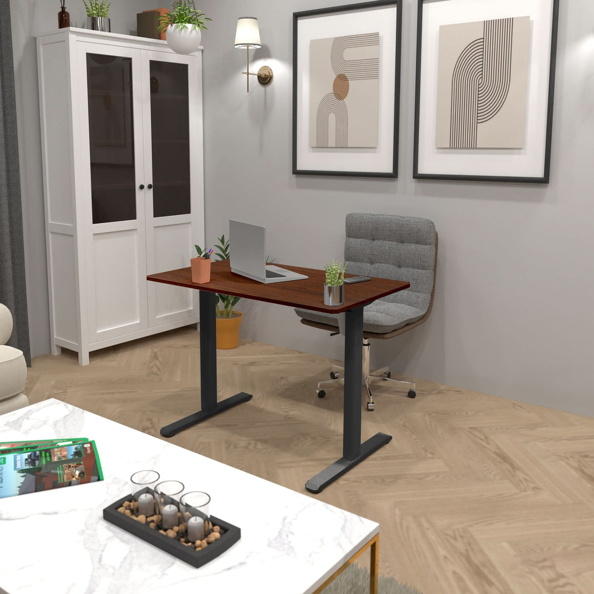 Compact Electric Standing Desk with 40" Tabletop Standing Desk - Compact Electric Standing Desk with 40" Tabletop - Mount-It! -