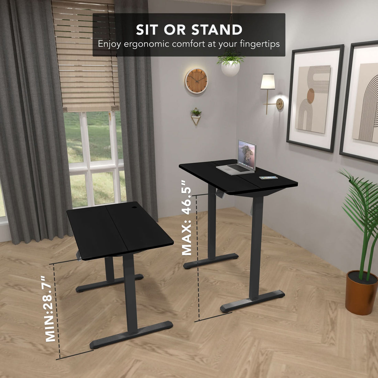 Compact Electric Standing Desk with 40" Tabletop Standing Desk - Compact Electric Standing Desk with 40" Tabletop - Mount-It! -