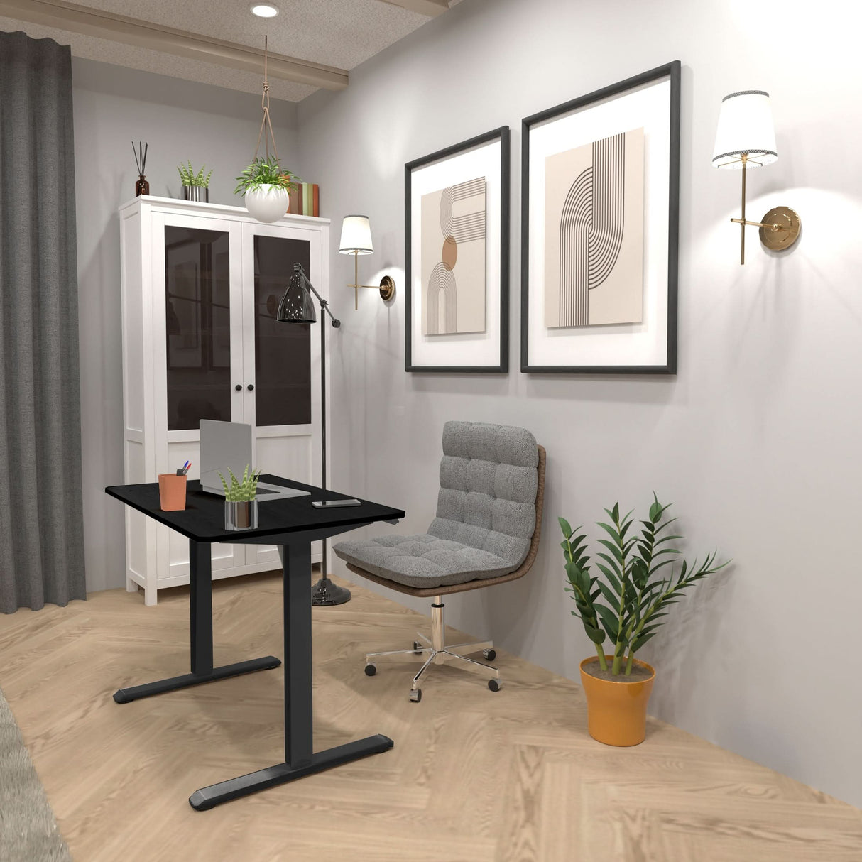 Compact Electric Standing Desk with 40" Tabletop Standing Desk - Compact Electric Standing Desk with 40" Tabletop - Mount-It! -