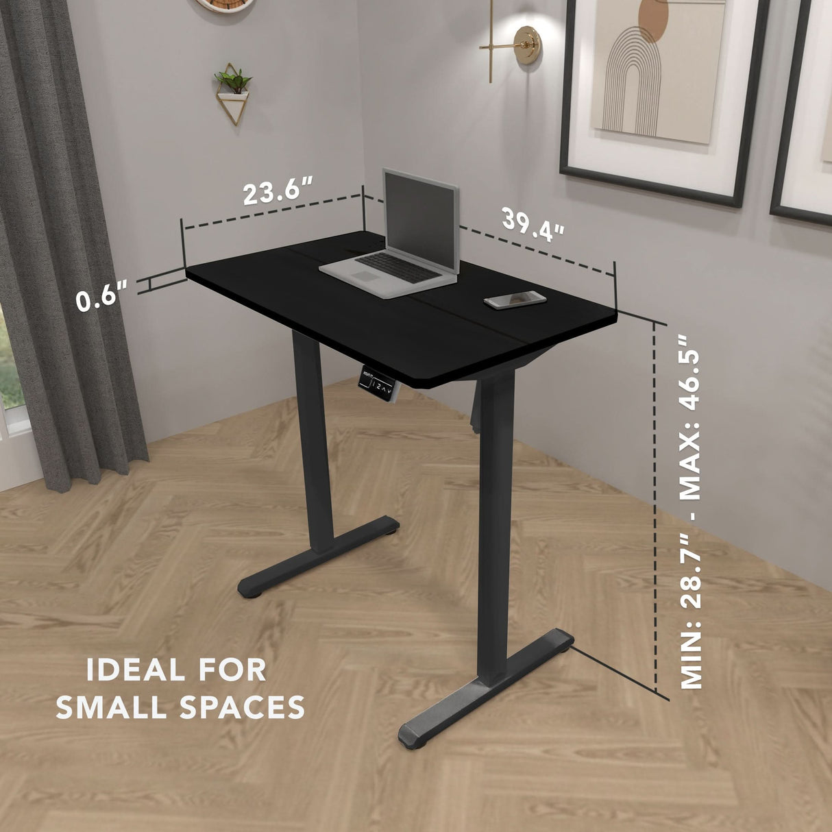Compact Electric Standing Desk with 40" Tabletop Standing Desk - Compact Electric Standing Desk with 40" Tabletop - Mount-It! -