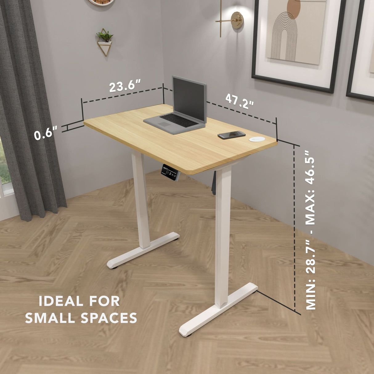Standing Desk - Compact Electric Standing Desk with 48" Tabletop - Mount-It! -