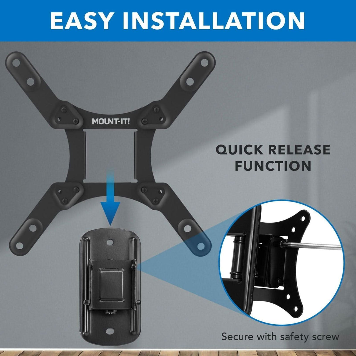 Compact Full Motion TV Wall Mount - for TVs up to 50" TV Mount - Compact Full Motion TV Wall Mount - for TVs up to 50" - Mount-It! - MI-2829XL