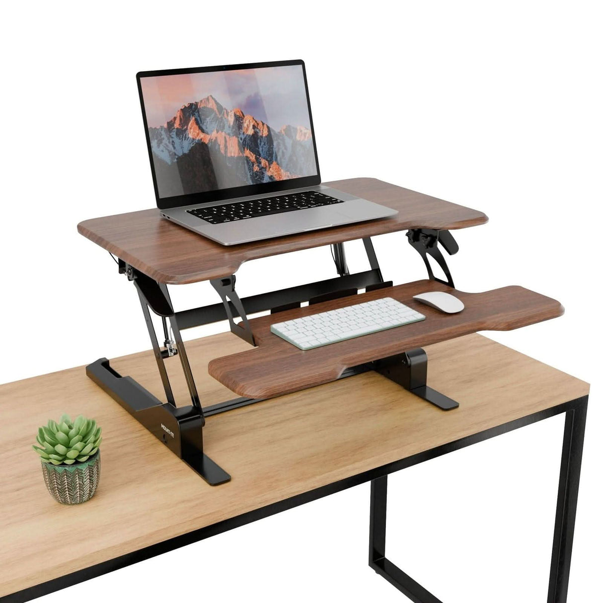 Compact Standing Desk Converter with 30" Desktop Desk Converters - Compact Standing Desk Converter with 30" Desktop - Mount-It! -