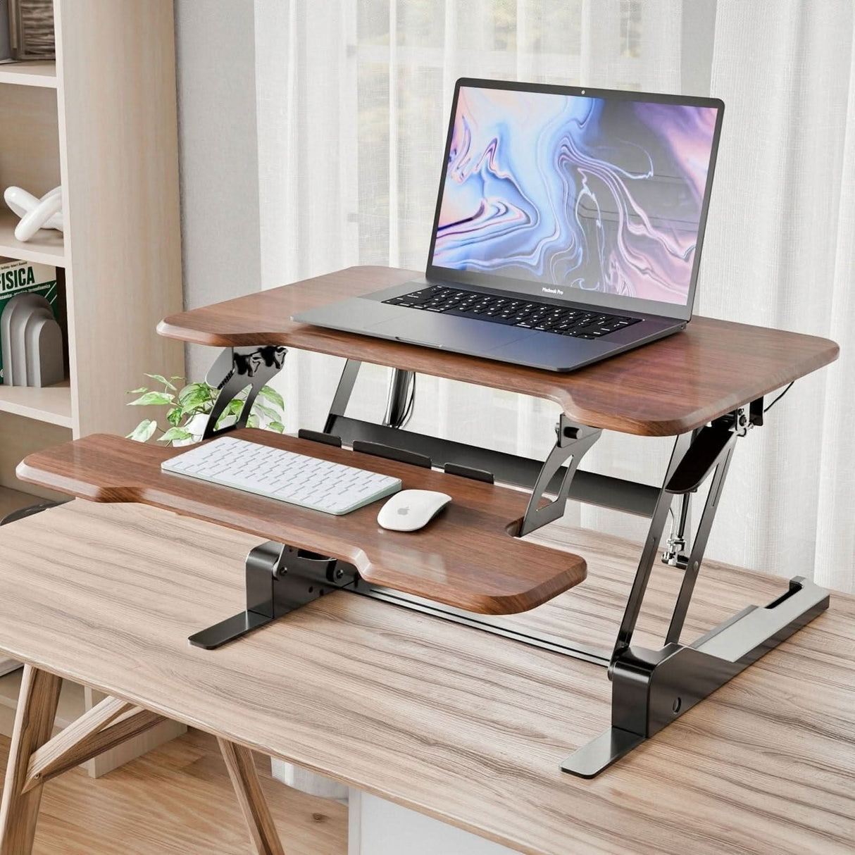 Compact Standing Desk Converter with 30" Desktop Desk Converters - Compact Standing Desk Converter with 30" Desktop - Mount-It! -