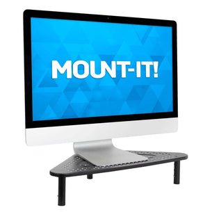 Monitor Risers - Corner Desk Monitor Stand - Mount-It! - MI-7362 Monitor Risers - Corner Desk Monitor Stand - Mount-It! - MI-7362