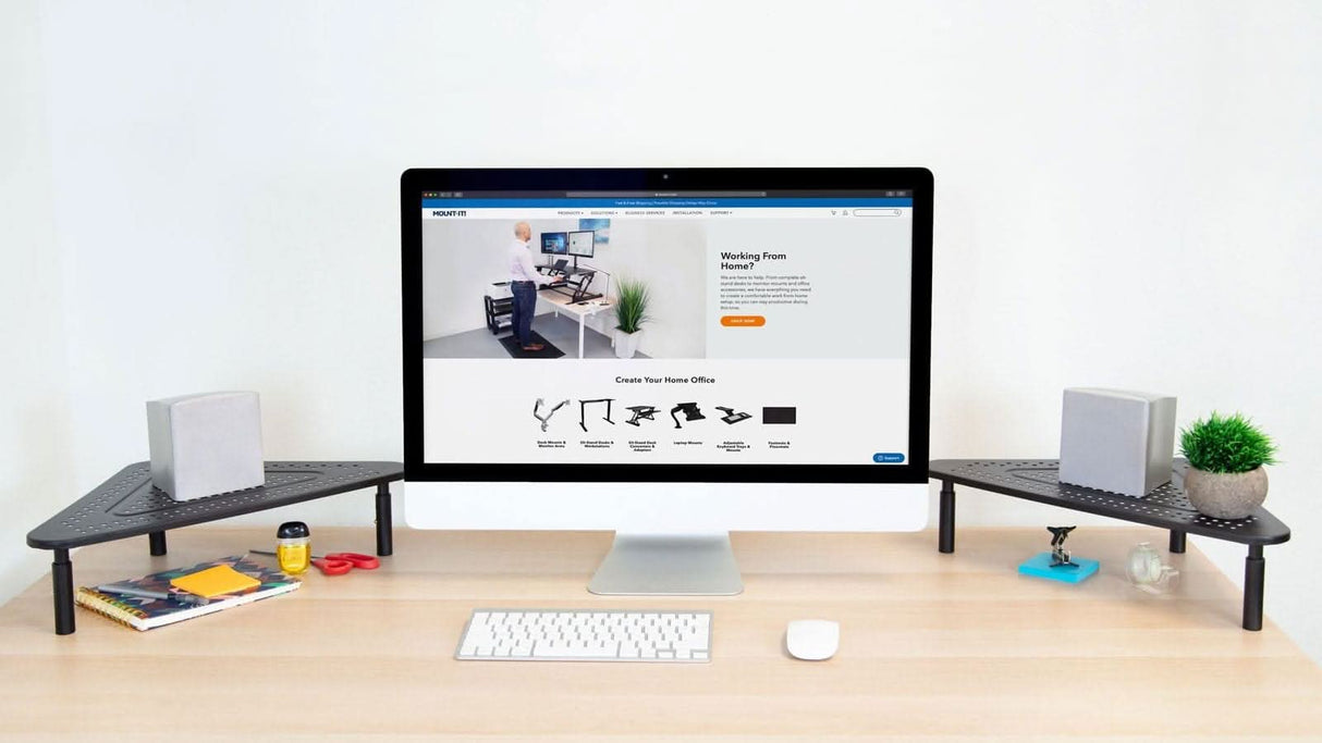 Corner Desk Monitor Stand Monitor Risers - Corner Desk Monitor Stand - Mount-It! - MI-7362