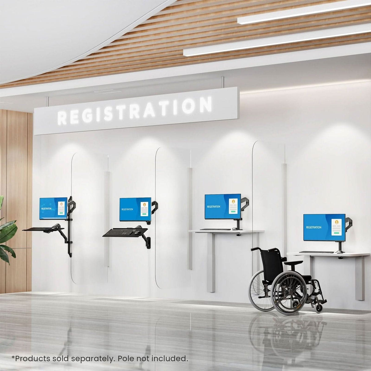 Counterbalance Monitor Arm for Wall and Pole Mounting Monitor Mount - Counterbalance Monitor Arm for Wall and Pole Mounting - Mount-It! - MI-1765