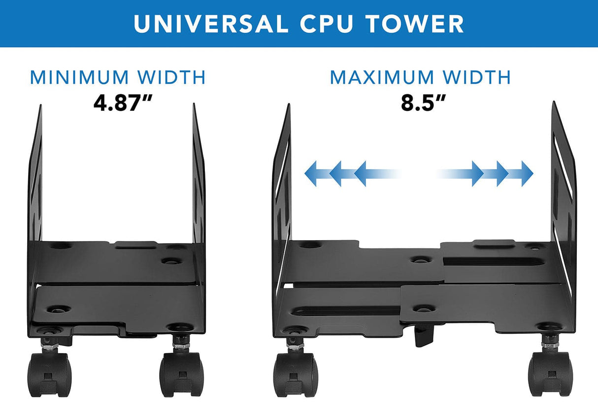 CPU Stand With Four Casters CPU Holder - CPU Stand With Four Casters - Mount-It! - MI-7153