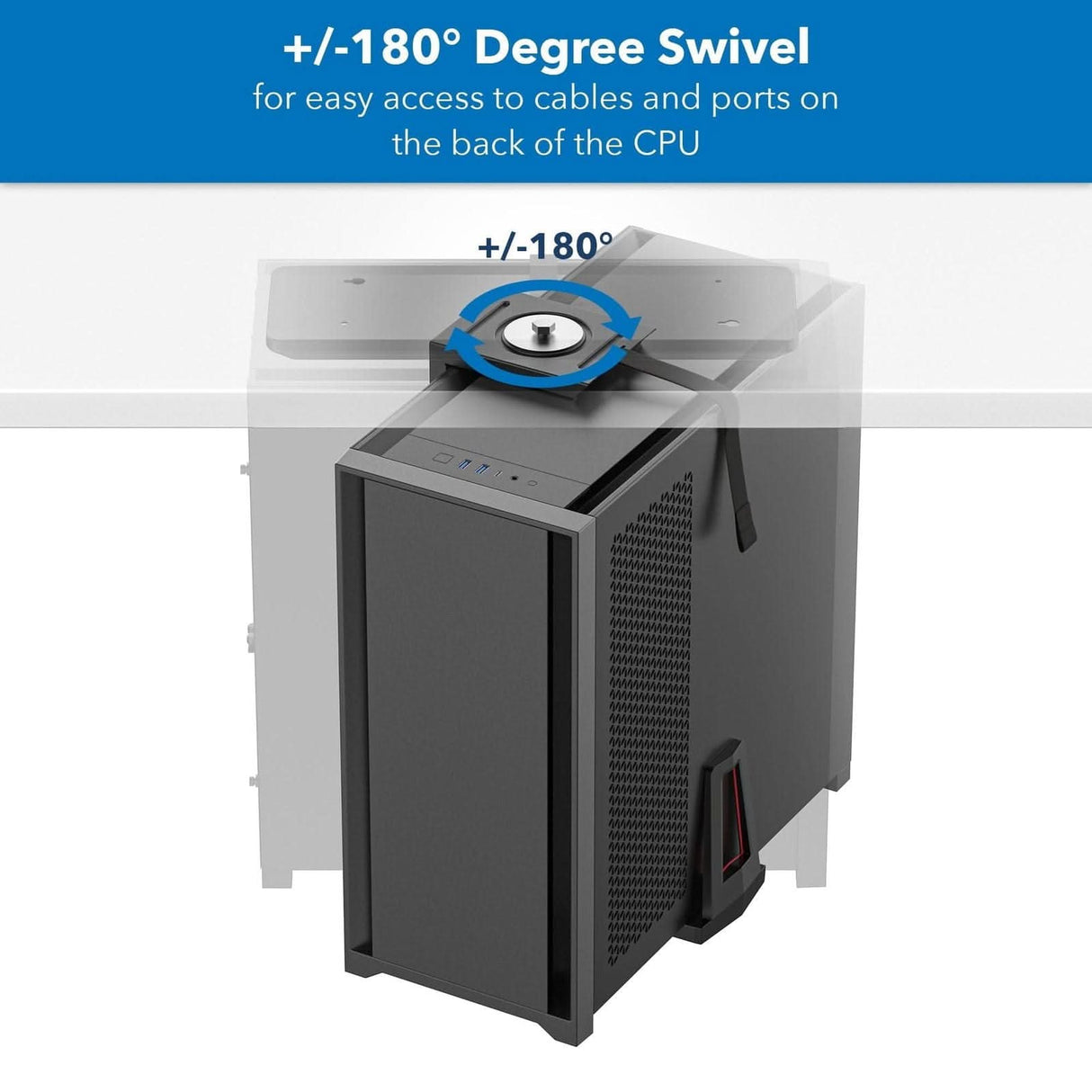 Deluxe CPU Mount with Sliding Track CPU Holder - Deluxe CPU Mount with Sliding Track - Mount-It! - MI-7172