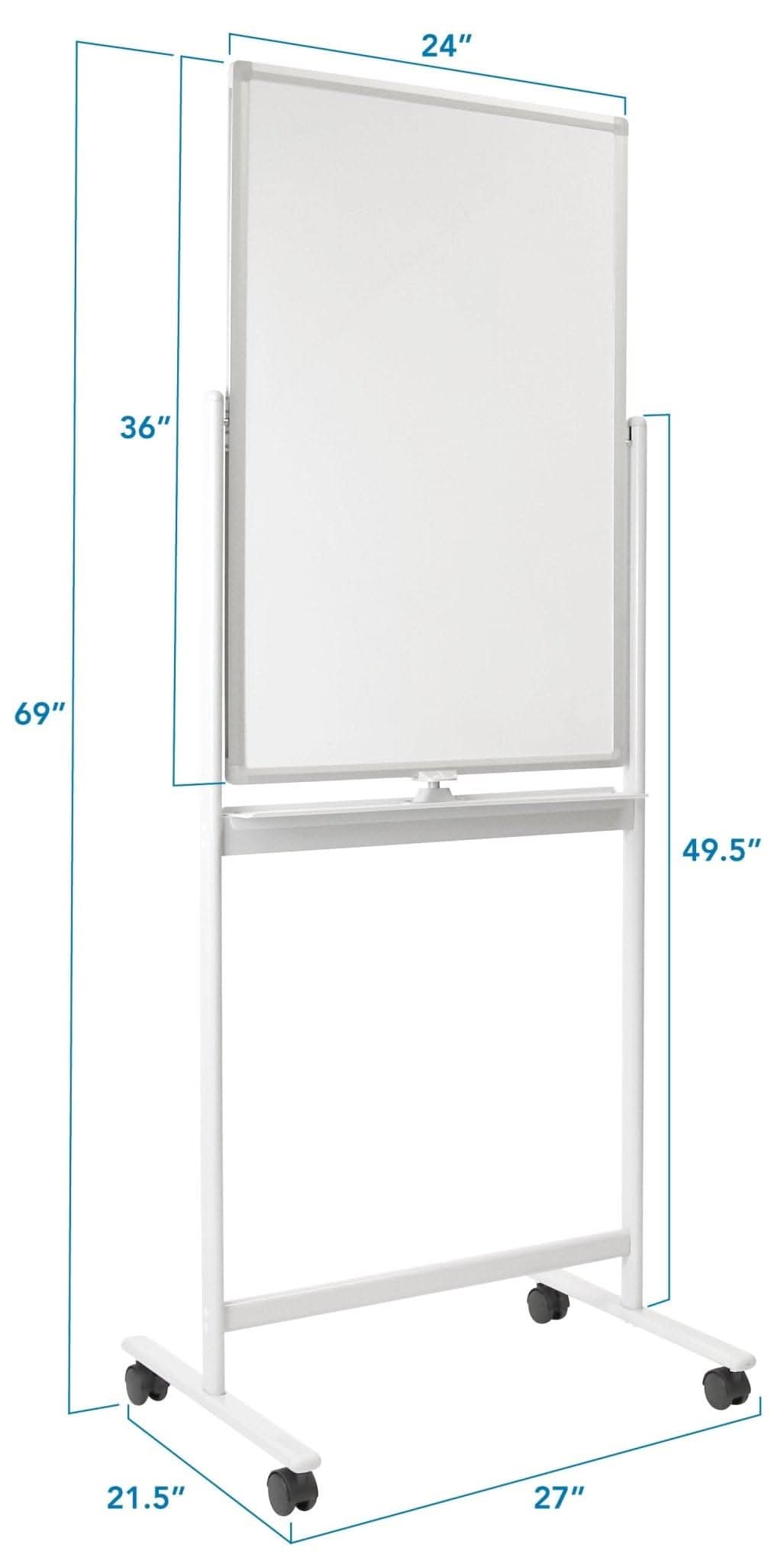 Double-Sided Mobile Whiteboard Dry Erase Boards - Double-Sided Mobile Whiteboard - Mount-It! - MI-10701