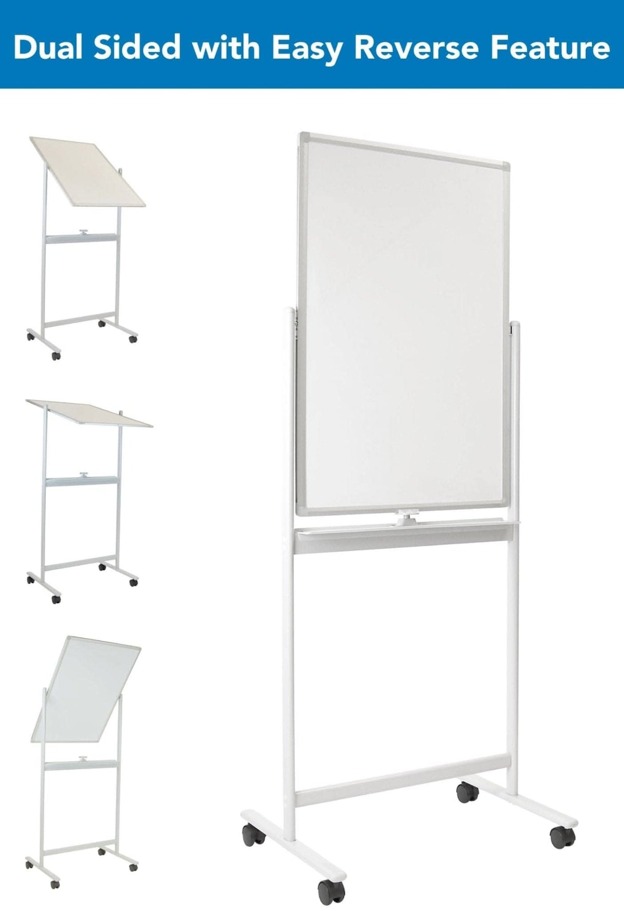 Double-Sided Mobile Whiteboard Dry Erase Boards - Double-Sided Mobile Whiteboard - Mount-It! - MI-10701