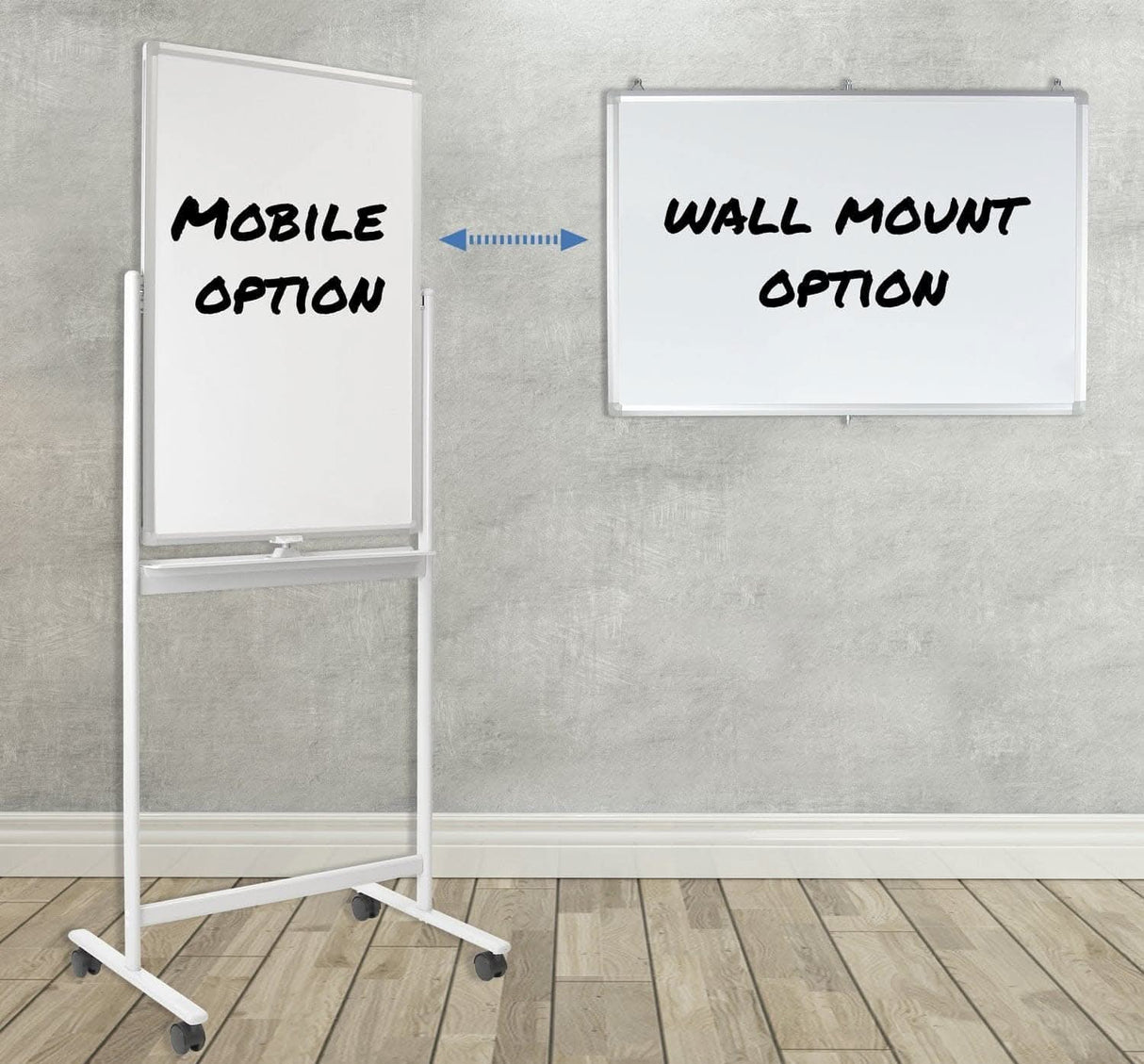 Double-Sided Mobile Whiteboard Dry Erase Boards - Double-Sided Mobile Whiteboard - Mount-It! - MI-10701