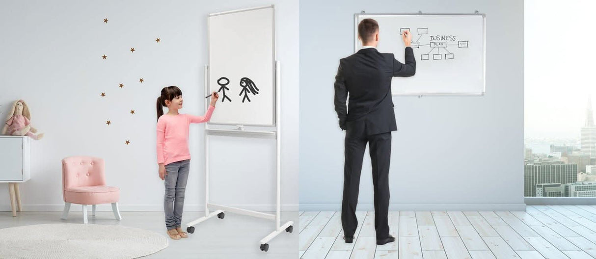 Double-Sided Mobile Whiteboard Dry Erase Boards - Double-Sided Mobile Whiteboard - Mount-It! - MI-10701