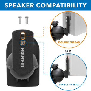 Speaker Mount - Dual Low Profile Universal Speaker Wall Mounts - Mount-It! - MI-SB28 Speaker Mount - Dual Low Profile Universal Speaker Wall Mounts - Mount-It! - MI-SB28