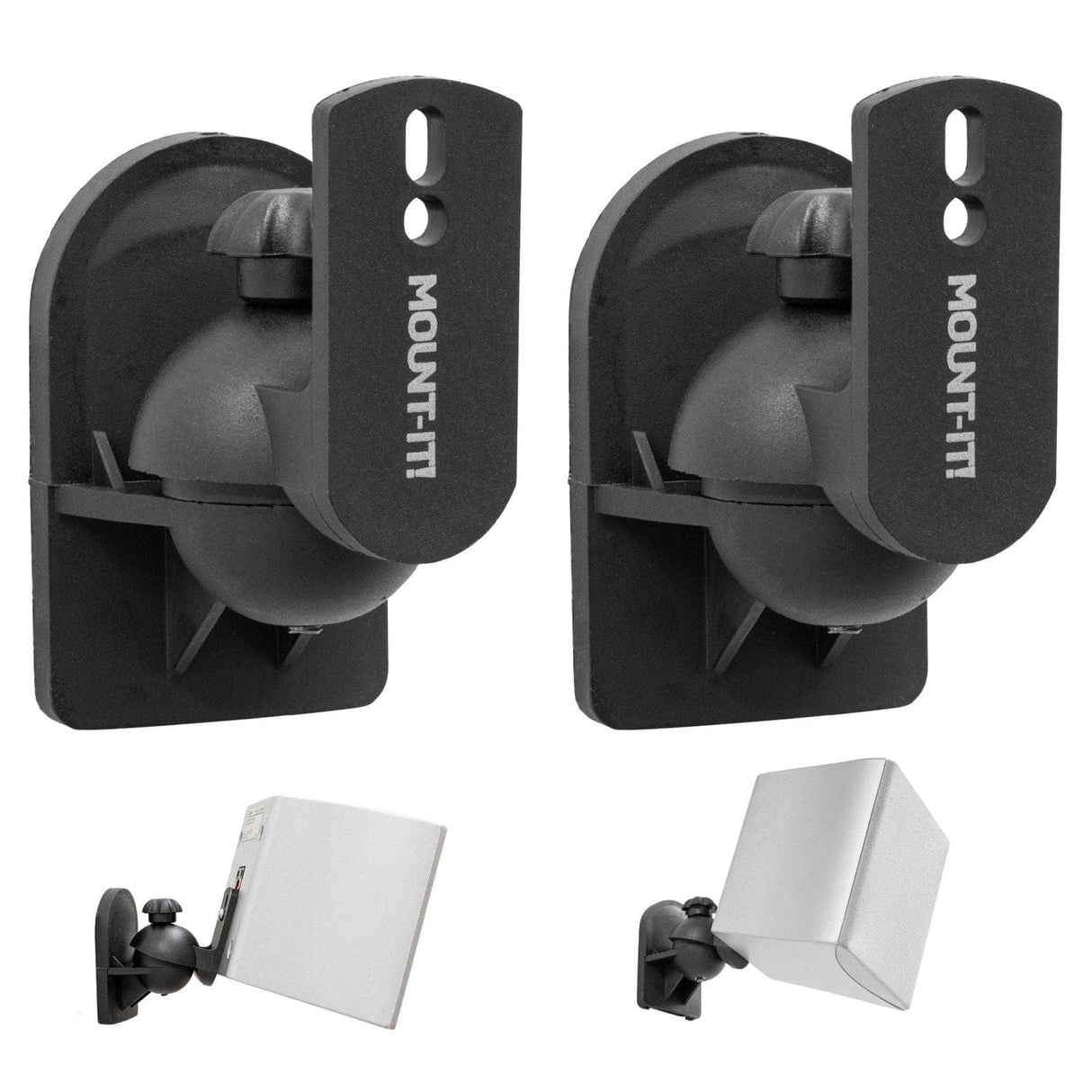 Dual Low Profile Universal Speaker Wall Mounts Speaker Mount - Dual Low Profile Universal Speaker Wall Mounts - Mount-It! - MI-SB28