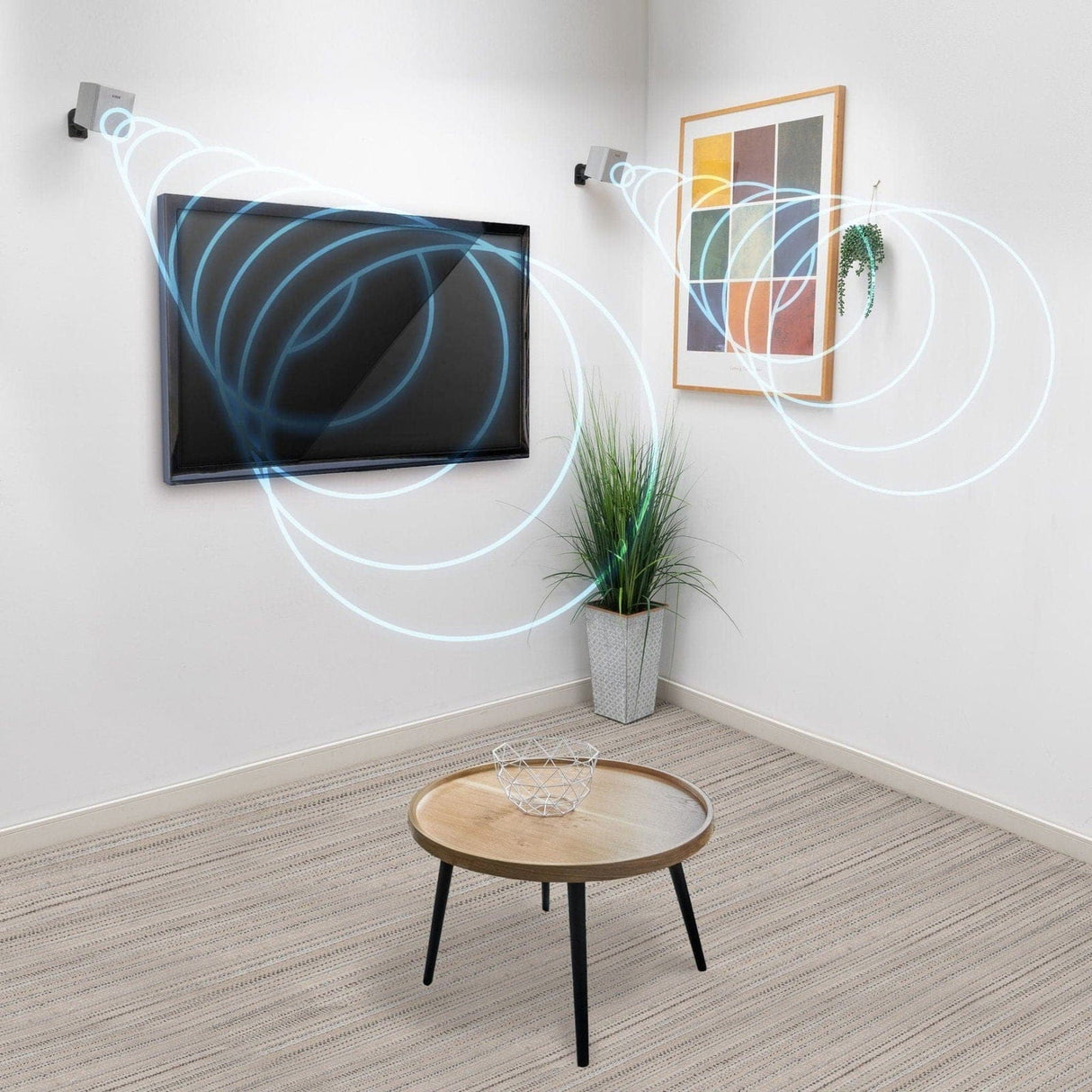 Dual Low Profile Universal Speaker Wall Mounts Speaker Mount - Dual Low Profile Universal Speaker Wall Mounts - Mount-It! - MI-SB28