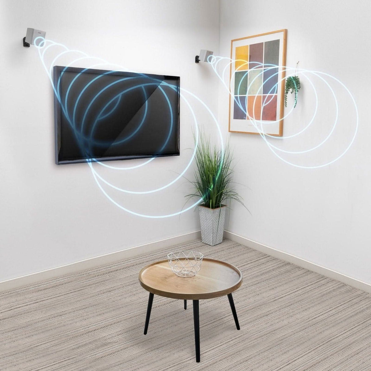 Dual Low Profile Universal Speaker Wall Mounts Speaker Mount - Dual Low Profile Universal Speaker Wall Mounts - Mount-It! - MI-SB28