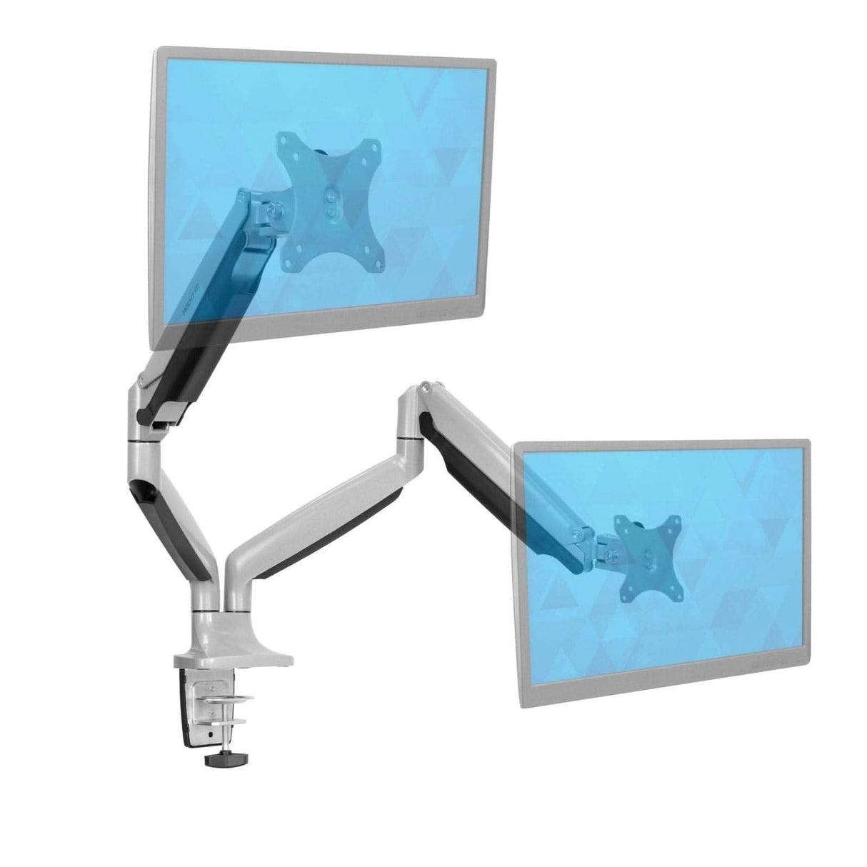 Dual Monitor Desk Mount With Gas Spring Arms Monitor Mount - Dual Monitor Desk Mount With Gas Spring Arms - Mount-It! -
