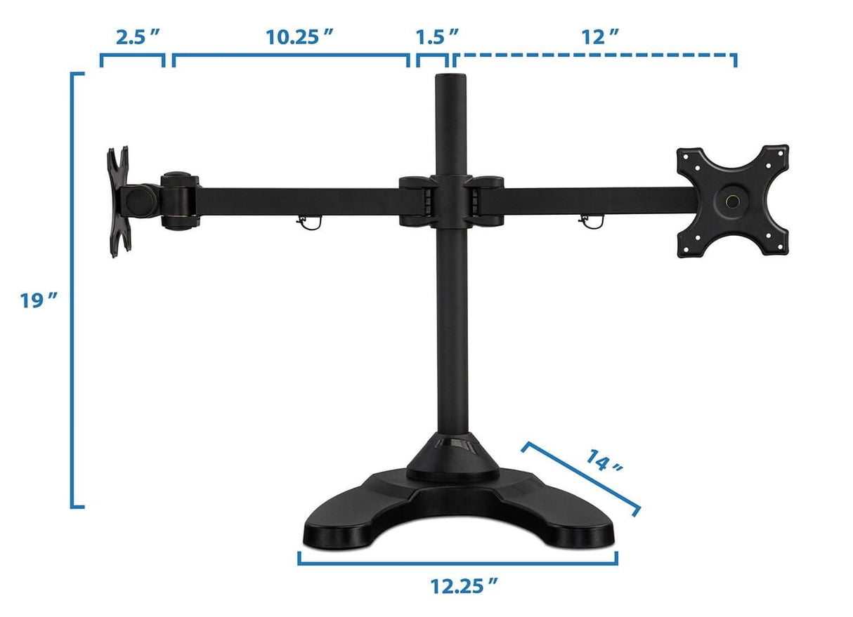 Dual Monitor Desk Stand w/ Articulating Arms Monitor Stands - Dual Monitor Desk Stand w/ Articulating Arms - Mount-It! - MI-781