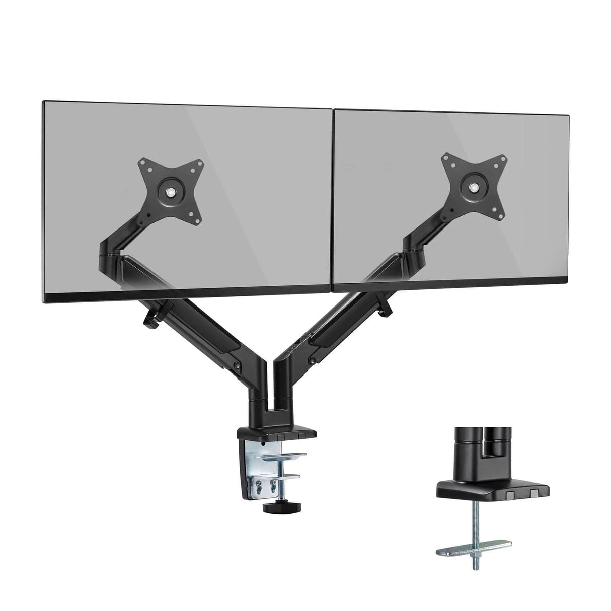 Dual Monitor Mount With Low Profile Gas Spring Arms Monitor Mount - Dual Monitor Mount With Low Profile Gas Spring Arms - Mount-It! - MI-4884B