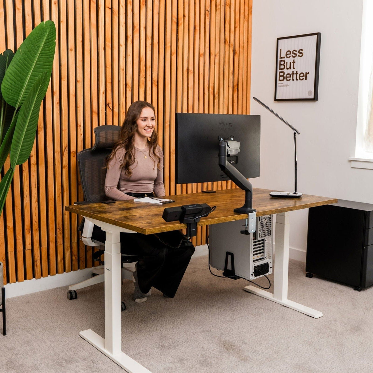 Dual-Motor, 3-Stage Electric Standing Desk Frame Desk Frame - Dual-Motor, 3-Stage Electric Standing Desk Frame - Mount-It! -