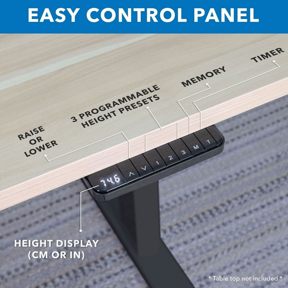 Dual-Motor, 3-Stage Electric Standing Desk Frame Desk Frame - Dual-Motor, 3-Stage Electric Standing Desk Frame - Mount-It! -