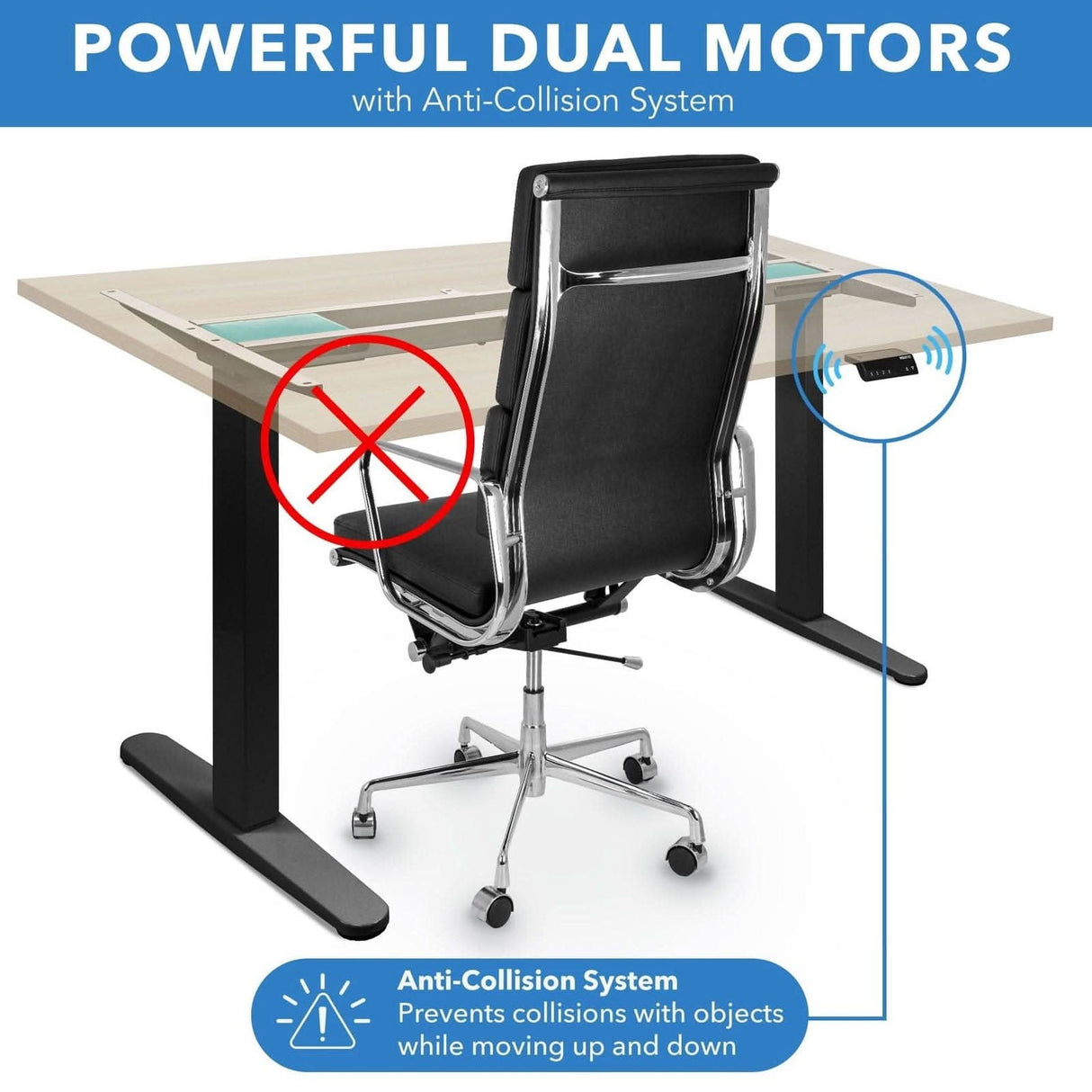 Dual Motor Electric Standing Desk Base Standing Desk - Dual Motor Electric Standing Desk Base - Mount-It! -