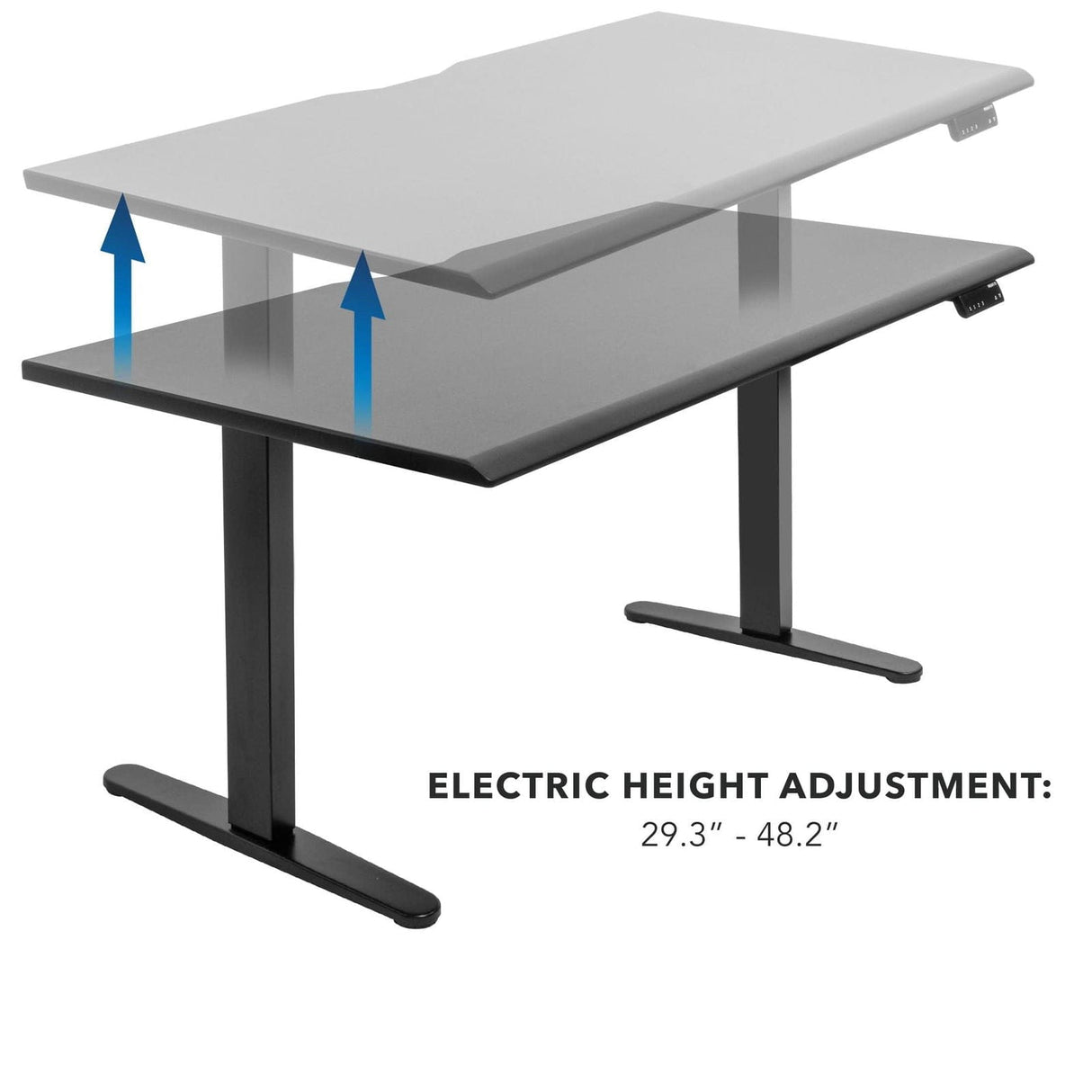 Dual Motor Electric Standing Desk with 60" Tabletop - Black Base Standing Desk - Dual Motor Electric Standing Desk with 60" Tabletop - Black Base - Mount-It! -