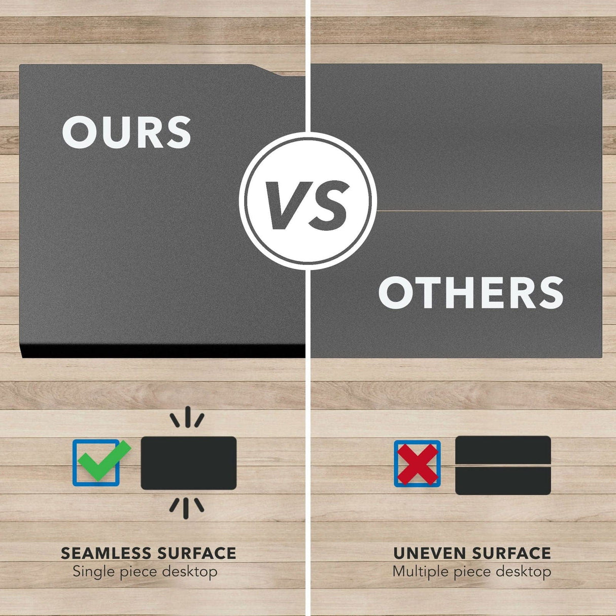 Dual Motor Electric Standing Desk with 60" Tabletop - Black Base Standing Desk - Dual Motor Electric Standing Desk with 60" Tabletop - Black Base - Mount-It! -