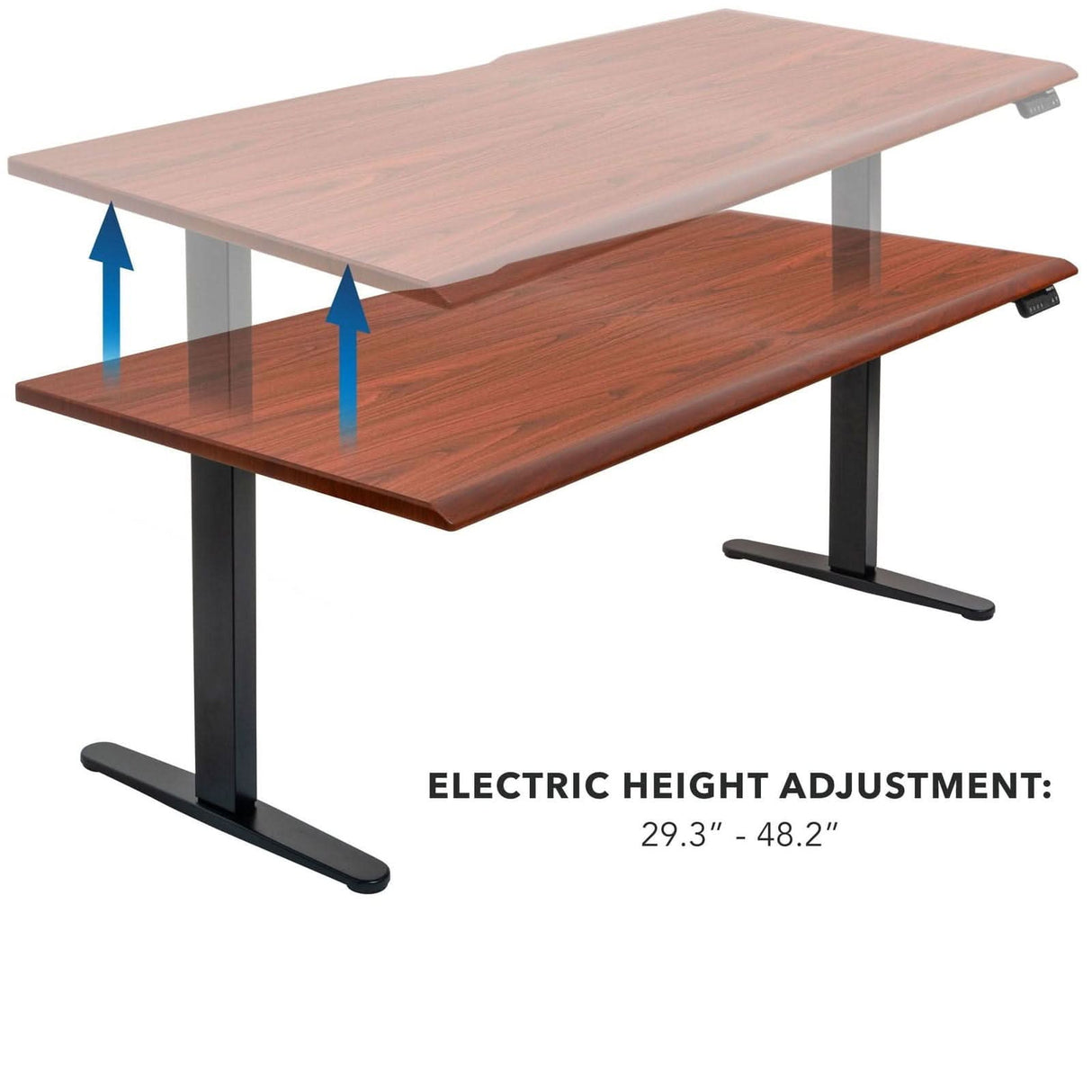 Dual Motor Electric Standing Desk with 72" Tabletop - Black Base Standing Desk - Dual Motor Electric Standing Desk with 72" Tabletop - Black Base - Mount-It! -