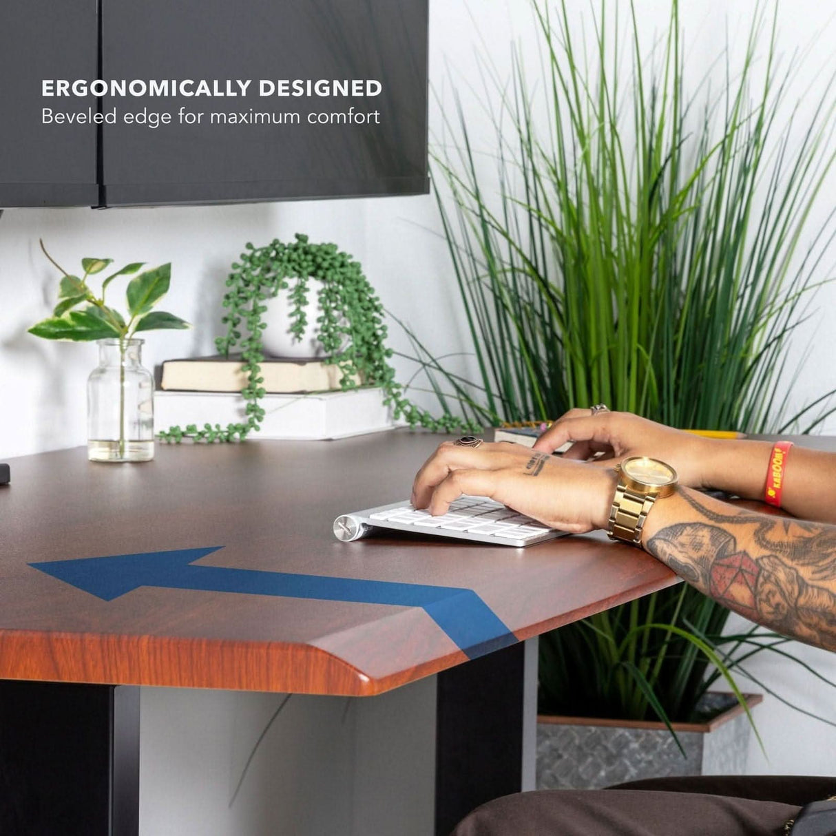 Dual Motor Electric Standing Desk with 72" Tabletop - Black Base Standing Desk - Dual Motor Electric Standing Desk with 72" Tabletop - Black Base - Mount-It! -