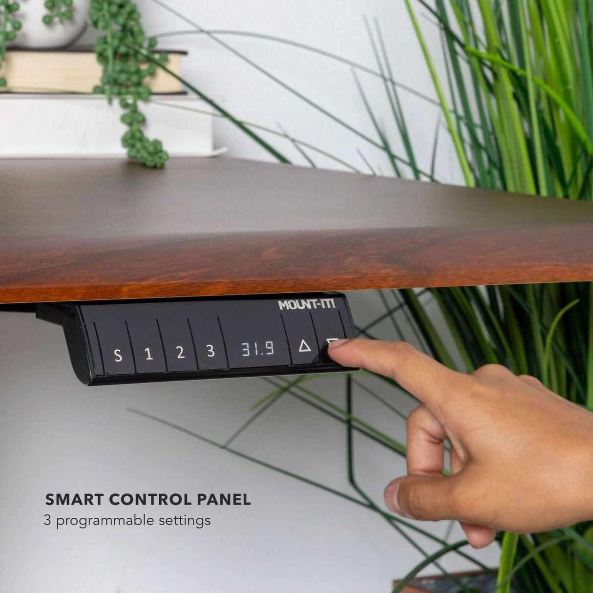 Dual Motor Electric Standing Desk with 72" Tabletop - Black Base Standing Desk - Dual Motor Electric Standing Desk with 72" Tabletop - Black Base - Mount-It! -