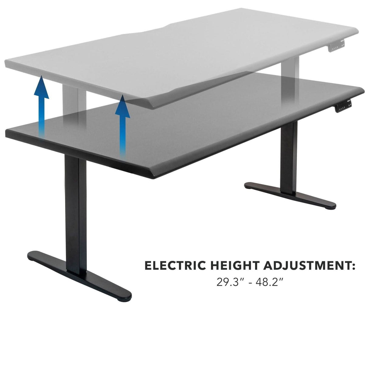 Dual Motor Electric Standing Desk with 72" Tabletop - Black Base Standing Desk - Dual Motor Electric Standing Desk with 72" Tabletop - Black Base - Mount-It! -