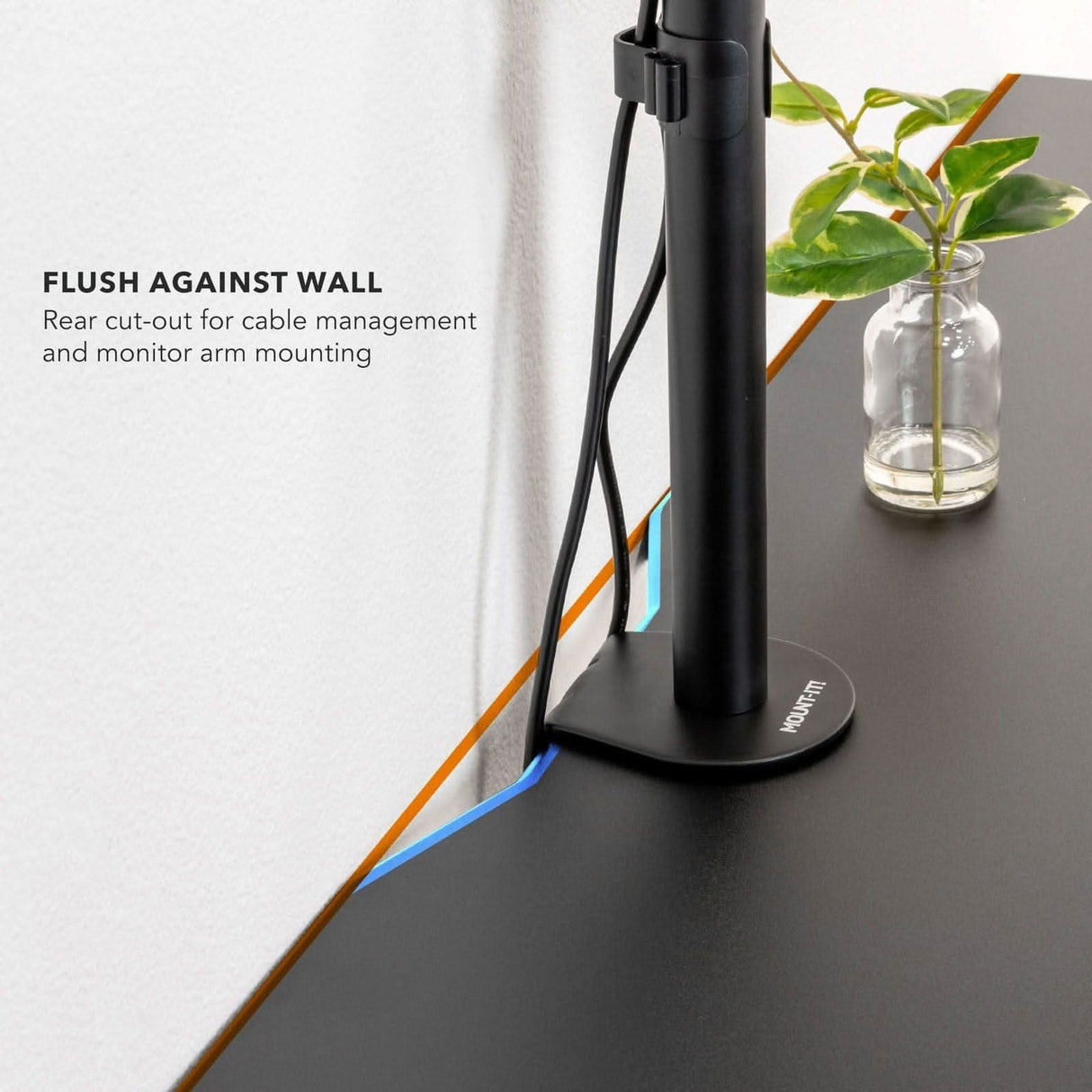 Dual Motor Electric Standing Desk with 72" Tabletop - Black Base Standing Desk - Dual Motor Electric Standing Desk with 72" Tabletop - Black Base - Mount-It! -