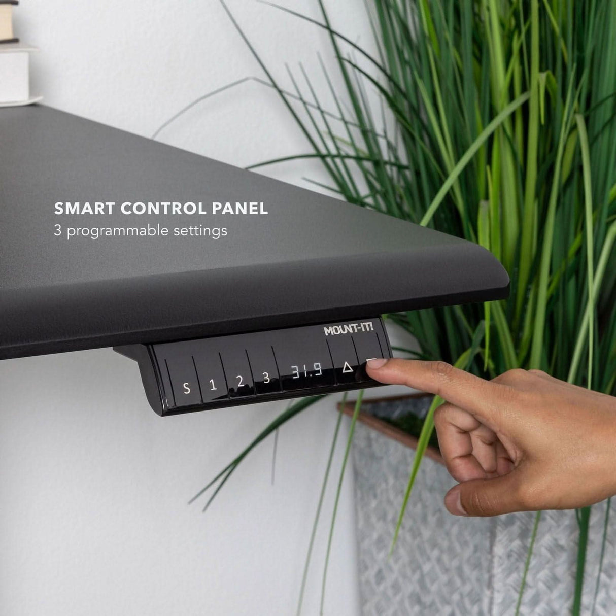 Dual Motor Electric Standing Desk with 72" Tabletop - Black Base Standing Desk - Dual Motor Electric Standing Desk with 72" Tabletop - Black Base - Mount-It! -