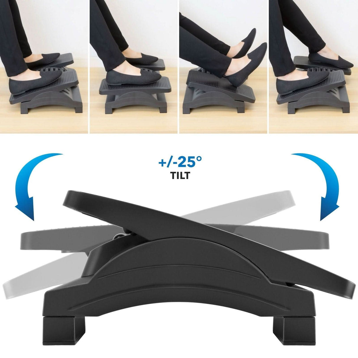 Dual Pedal Ergonomic Footrest Footrests - Dual Pedal Ergonomic Footrest - Mount-It! - MI-7811