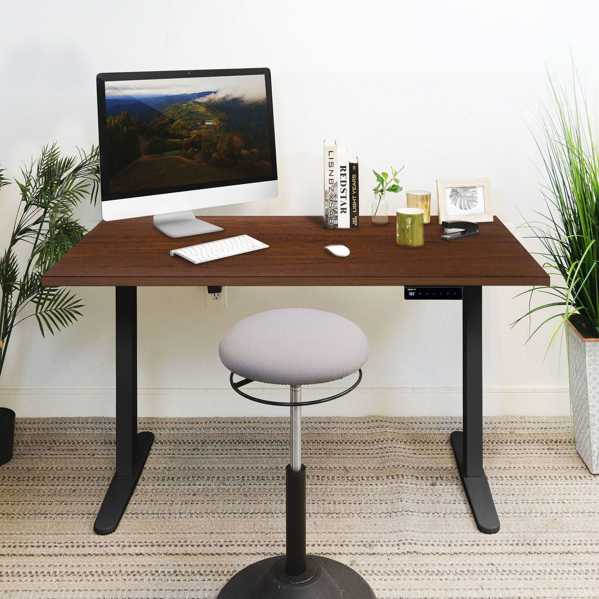 Electric Standing Desk with 55" Tabletop - Black Base Standing Desk - Electric Standing Desk with 55" Tabletop - Black Base - Mount-It! -