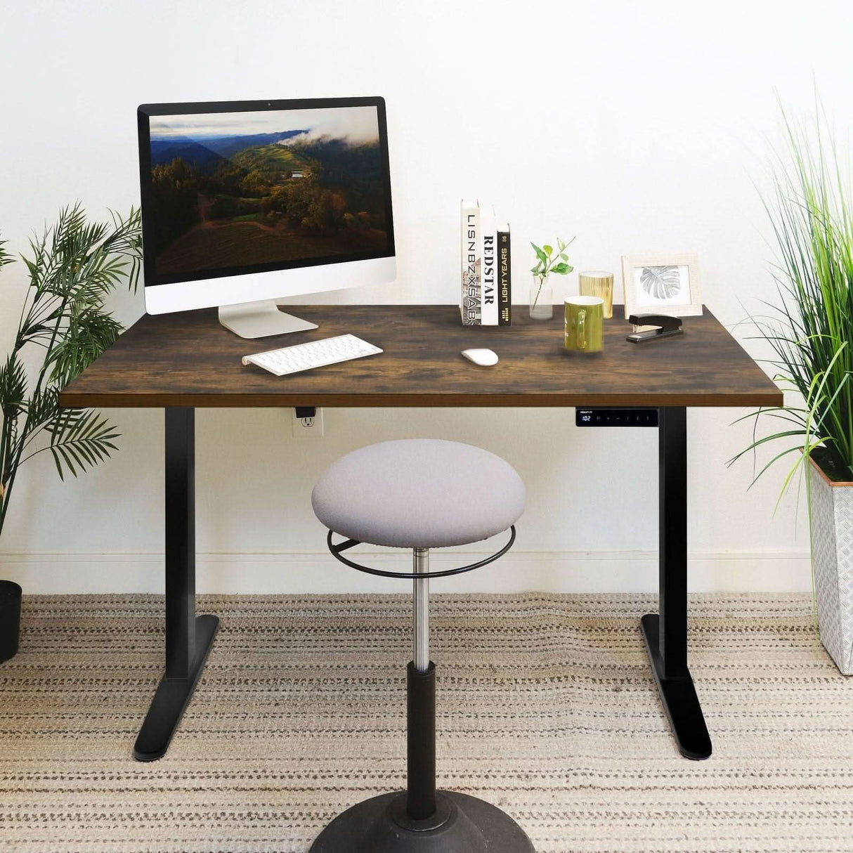 Electric Standing Desk with 55" Tabletop - Black Base Standing Desk - Electric Standing Desk with 55" Tabletop - Black Base - Mount-It! -