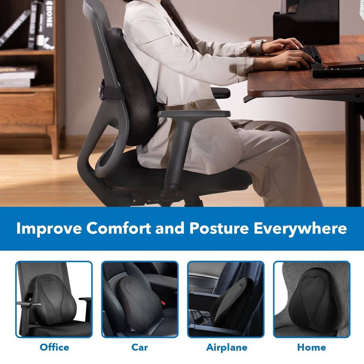 Ergo Collection Curved Back Support Cushion - Ergo Collection Curved Back Support - Mount-It! - MI-1105