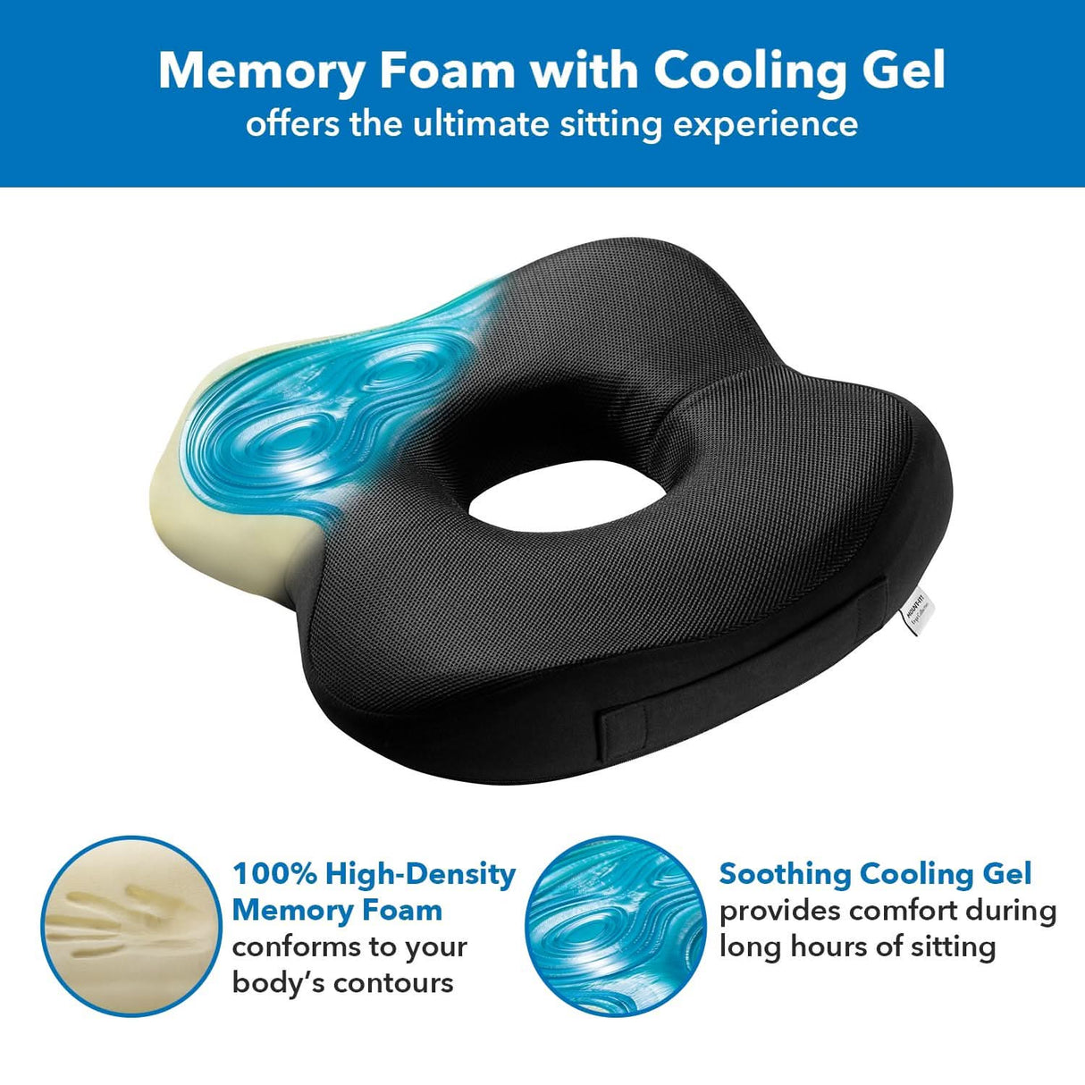 Ergo Collection Ergonomic Seat Cushion Cushion - Ergo Collection Ergonomic Seat Cushion - Mount-It! - MI-1104