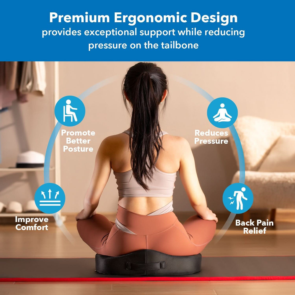 Ergo Collection Premium Comfort Seat Cushion Cushion - Ergo Collection Premium Comfort Seat Cushion - Mount-It! - MI-1103