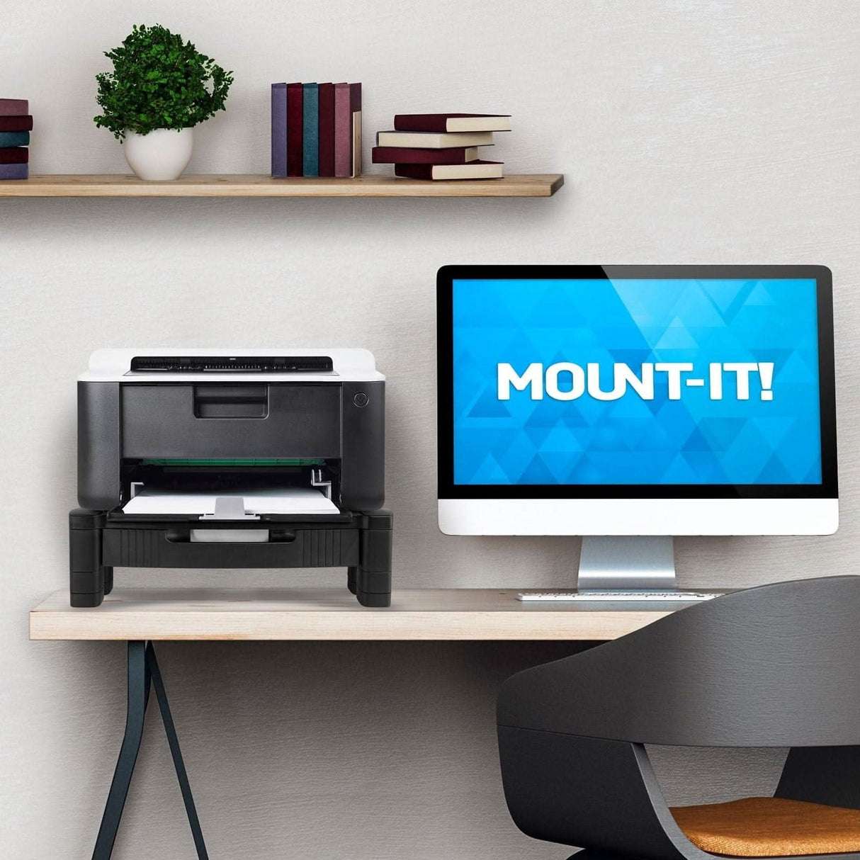 Ergonomic, Adjustable Printer, Monitor, & Laptop Stand Monitor Risers - Ergonomic, Adjustable Printer, Monitor, & Laptop Stand - Mount-It! - MI-7853A