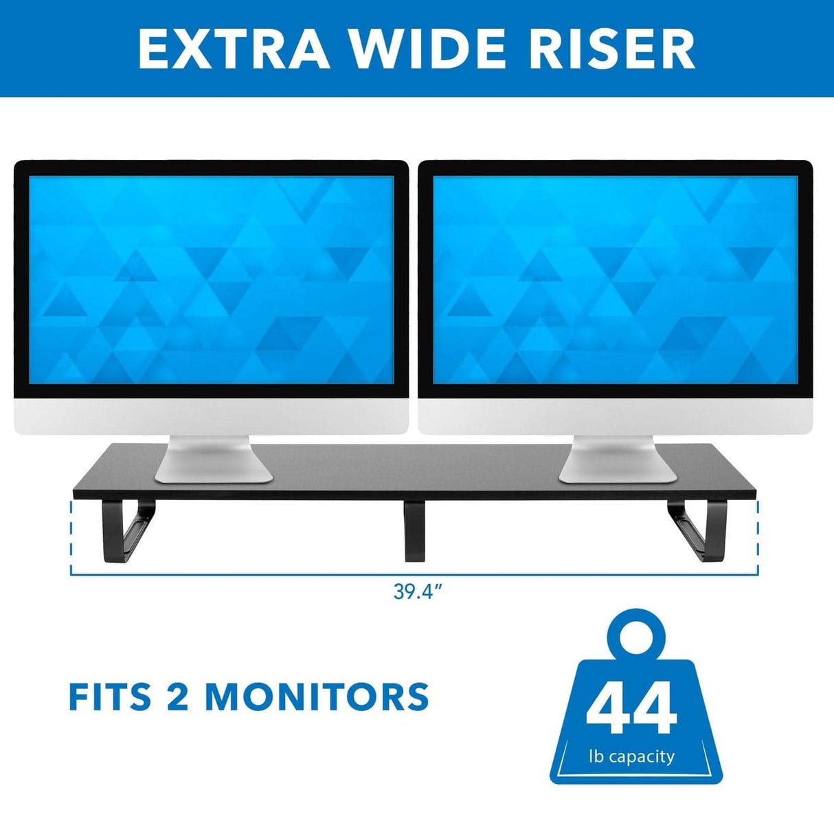 Extra Wide Dual Monitor Riser Monitor Risers - Extra Wide Dual Monitor Riser - Mount-It! - MI-7267
