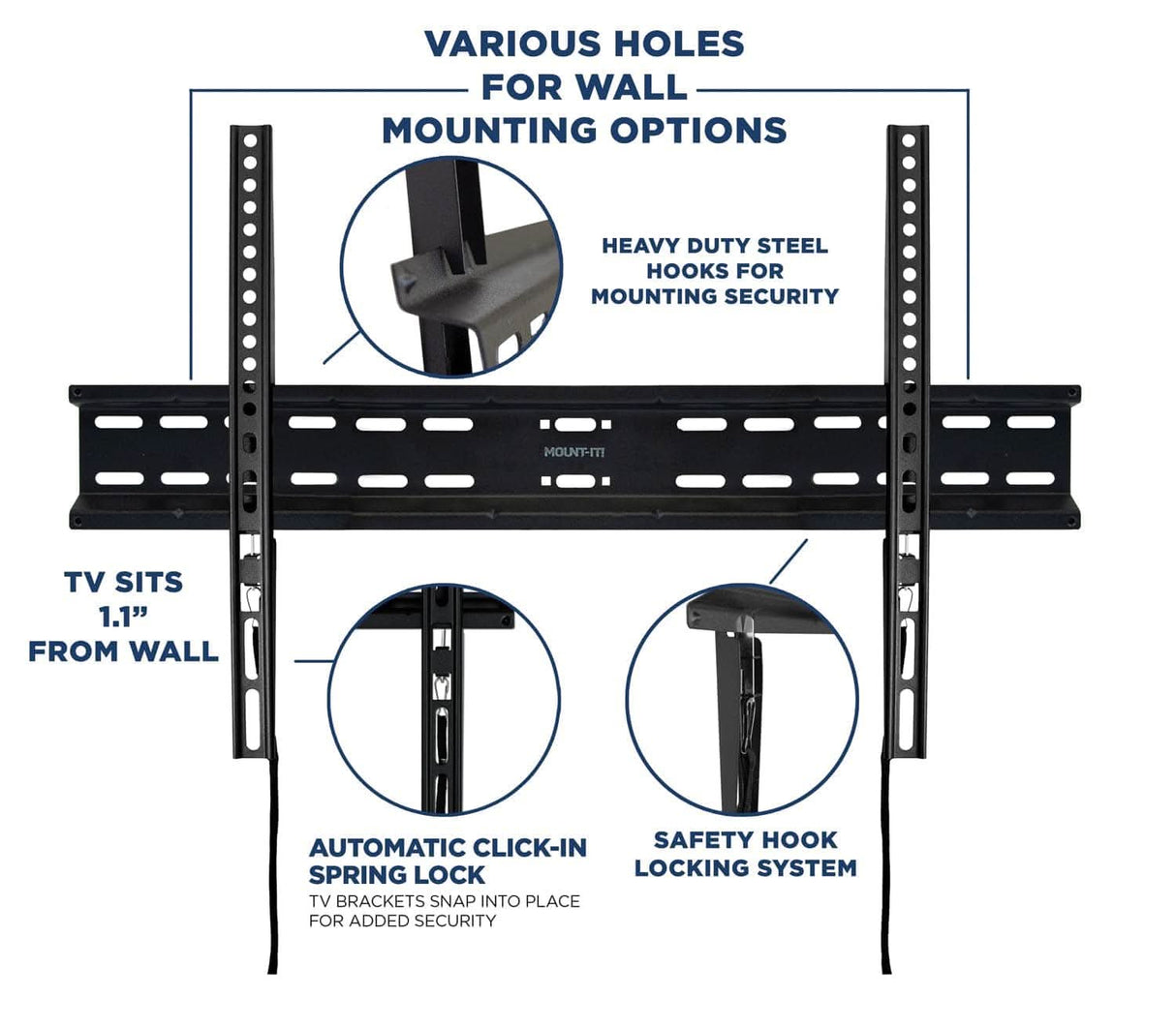 Fixed TV Wall Mount TV Mount - Fixed TV Wall Mount - Mount-It! - MI-13050XL
