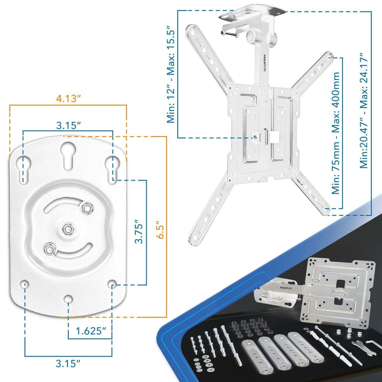 Flip-Down Ceiling TV Mount TV Mount - Flip-Down Ceiling TV Mount - Mount-It! -