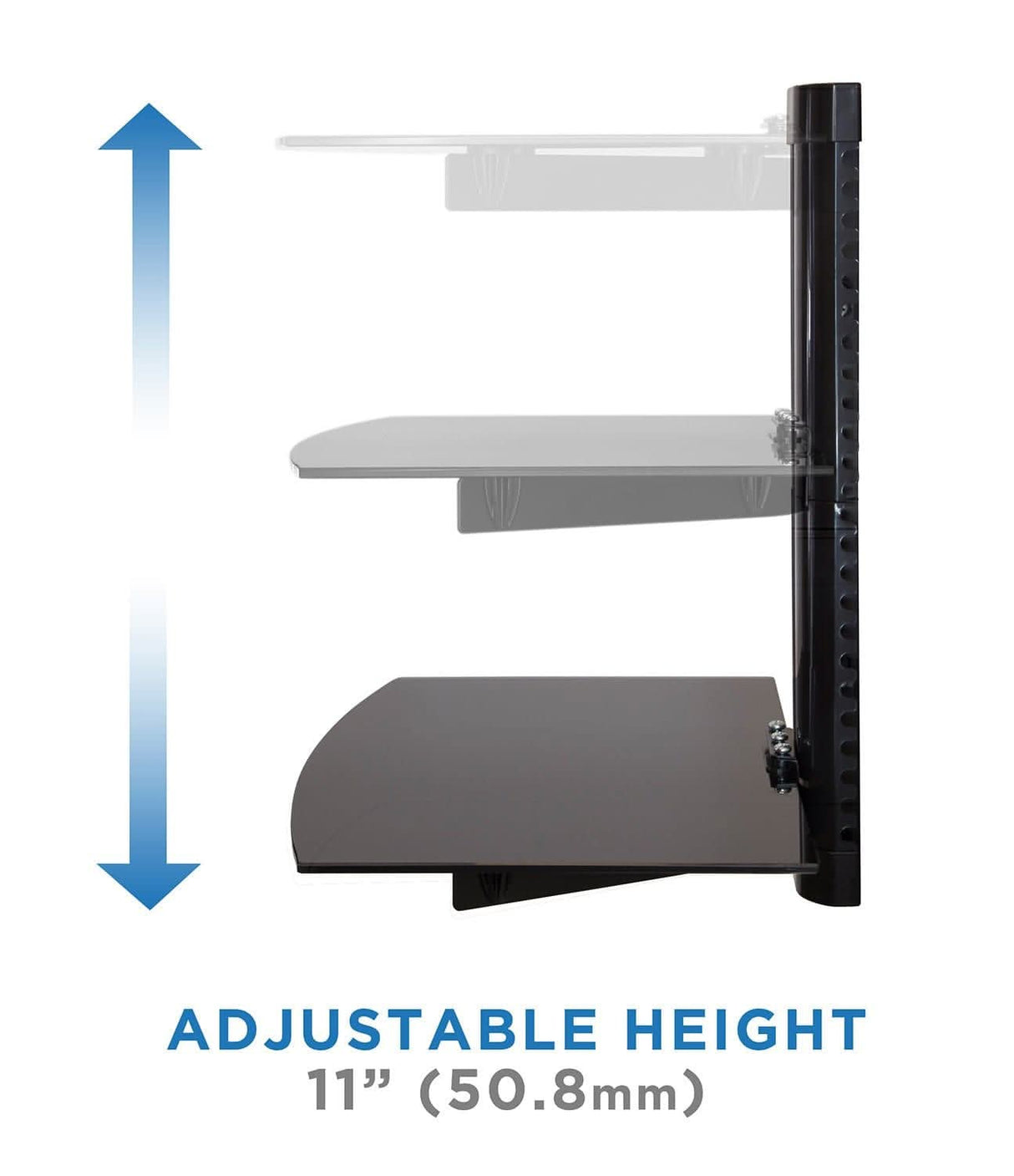 Floating Wall Mounted Dual Shelf Stand Component Shelves - Floating Wall Mounted Dual Shelf Stand - Mount-It! - MI-892