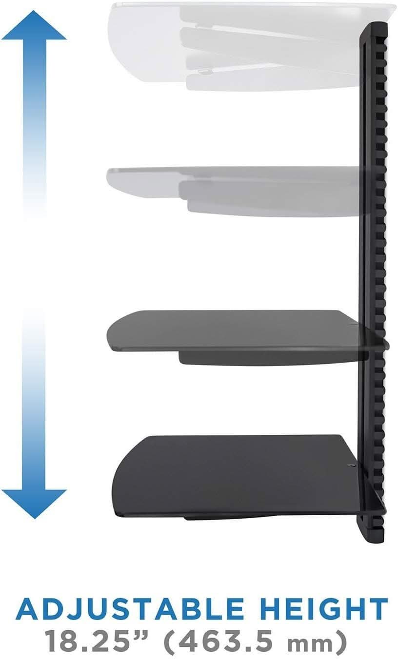 Floating Wall Mounted Shelf Stand Component Shelves - Floating Wall Mounted Shelf Stand - Mount-It! - MI-893