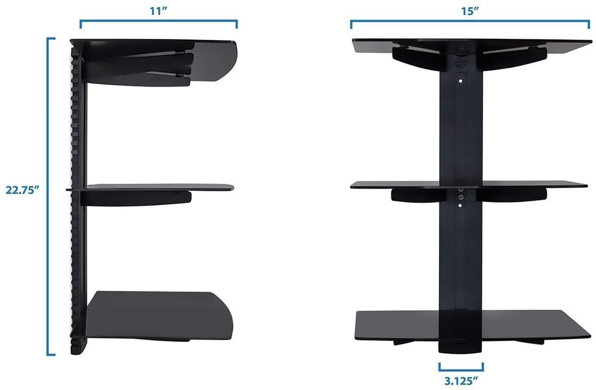 Floating Wall Mounted Shelf Stand Component Shelves - Floating Wall Mounted Shelf Stand - Mount-It! - MI-893