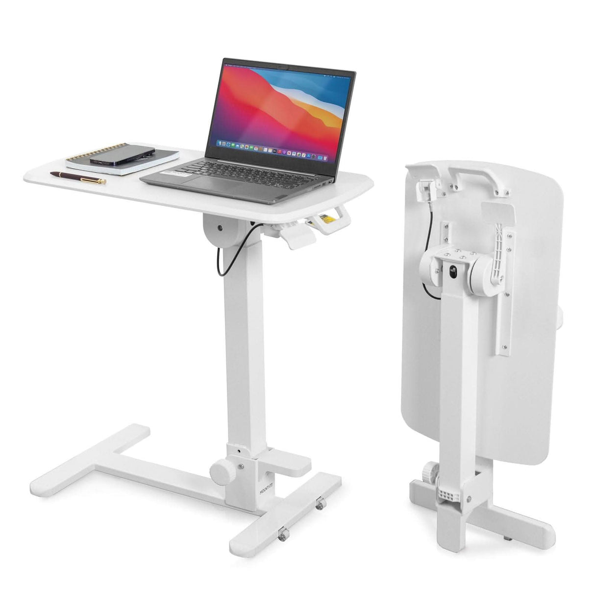 Foldable Rolling Overbed Table Mobile Standing Desk - Foldable Rolling Overbed Table - MI-8046