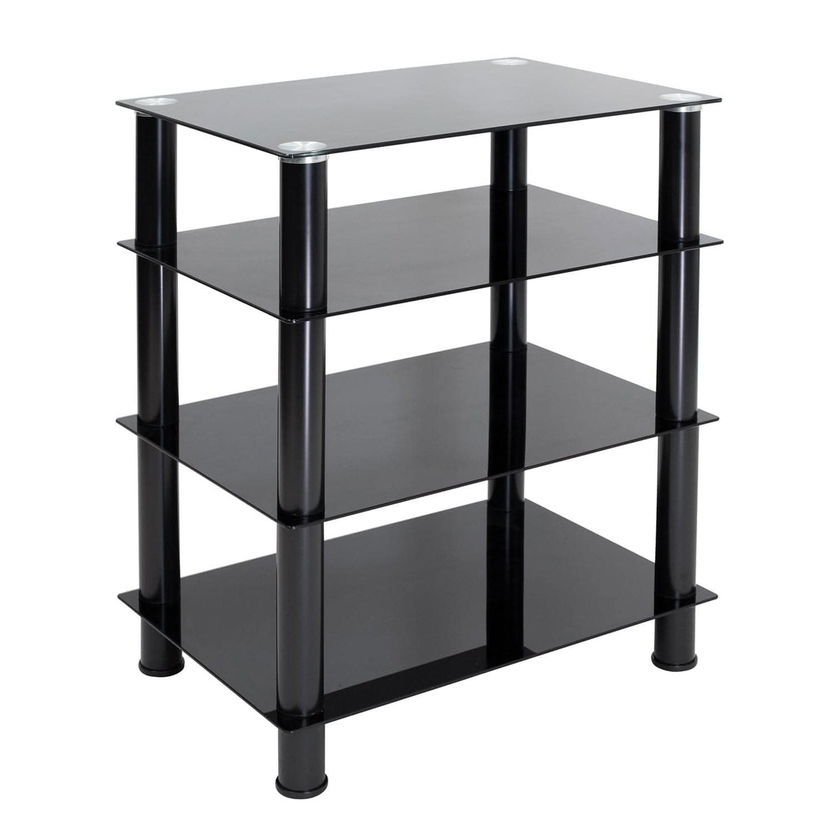 Four-Tiered Glass A/V Media Stand Component Shelves - Four-Tiered Glass A/V Media Stand - Mount-It! - MI-8670